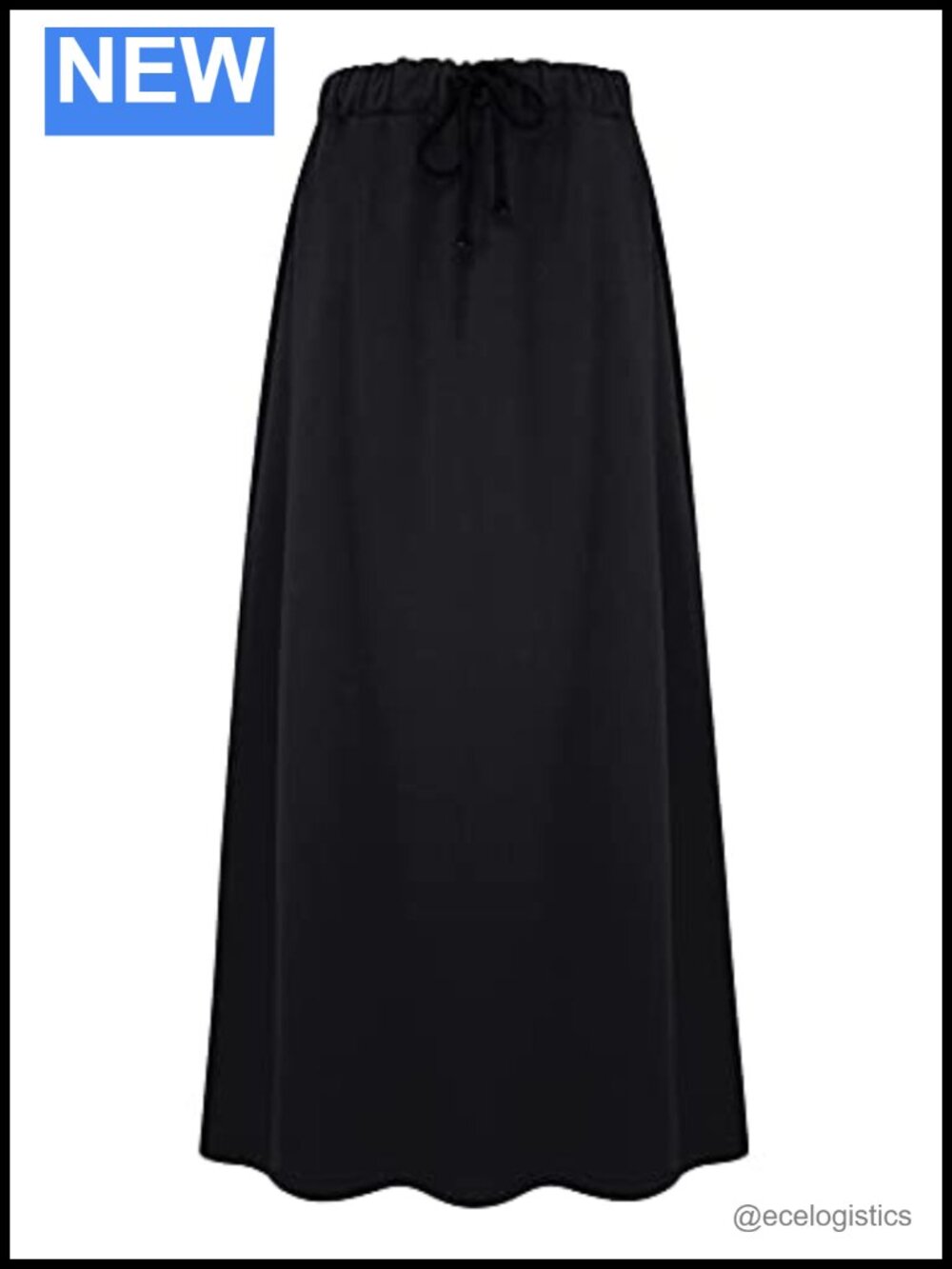 Fleece Lined A-Line Maxi Skirt Women's Winter Elastic Waist Side Pockets